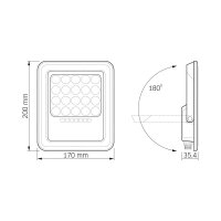 LED Solar-Flutlicht VIDEX-FLOOD-LED-SOLAR-HORS-500-5000K