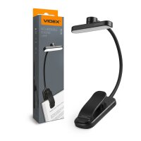 LED Akku dimmbare Buchlampe Klemmleuchte Leselampe VIDEX...