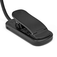 LED Akku dimmbare Buchlampe Klemmleuchte Leselampe VIDEX 60Lm 6500/4000/3000K Schwarz