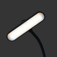LED Akku dimmbare Buchlampe Klemmleuchte Leselampe VIDEX 60Lm 6500/4000/3000K Schwarz