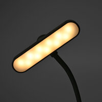 LED Akku dimmbare Buchlampe Klemmleuchte Leselampe VIDEX 60Lm 6500/4000/3000K Schwarz