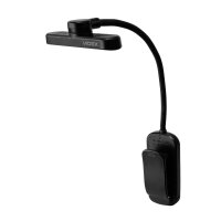 LED Akku dimmbare Buchlampe Klemmleuchte Leselampe VIDEX 60Lm 6500/4000/3000K Schwarz