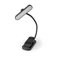 LED Akku dimmbare Buchlampe Klemmleuchte Leselampe VIDEX 60Lm 6500/4000/3000K Schwarz