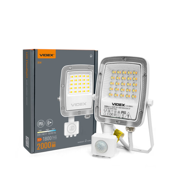 LED Flutlicht mit Bewegungsmelder VIDEX F5 PIR 20W-CCT 2000Lm 6500-5000-3000K Weiß IP65