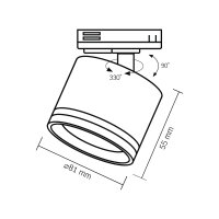 Spot-Schienenleuchte VIDEX für GX53 Lampe VL-SPF35C-W