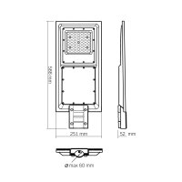 LED-SOLAR-STRAßENLEUCHTE mit Bewegungssensor VIDEX VL-SLSO-082-S-2300Lm-5000K