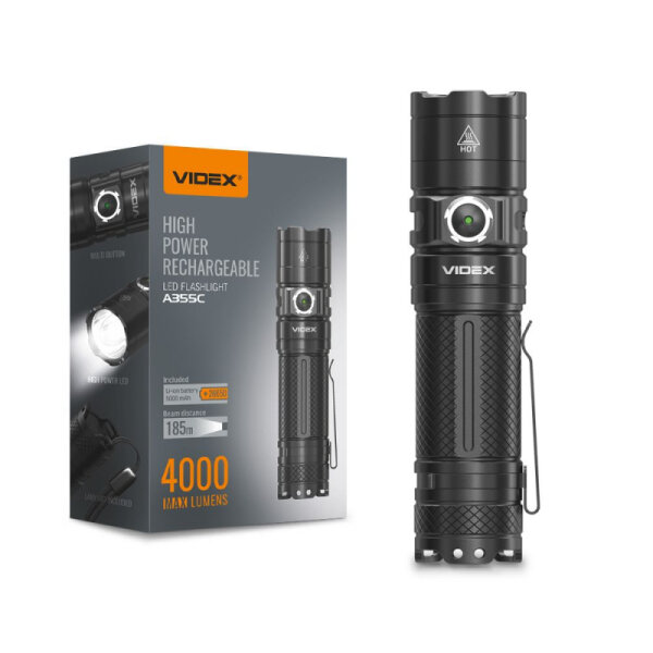 Wiederaufladbare LED Taschenlampe VIDEX VLF-A355C 4000Lm 5000K