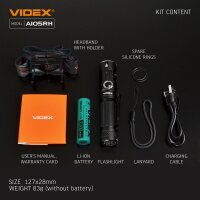 Wiederaufladbare LED Taschenlampe VIDEX VLF-A105RH 1200Lm 5000K